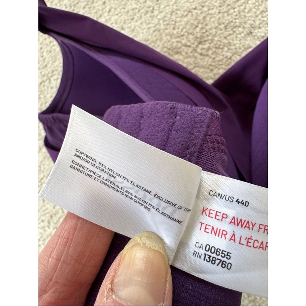 Deesse NWT Wireless T-Shirt Bra Purple Sz44D - Picture 6 of 8